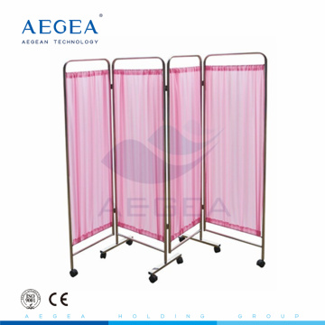 AG-SC001 Waterproof woven fabric standing mobile hospital bedside patient screen on wheels